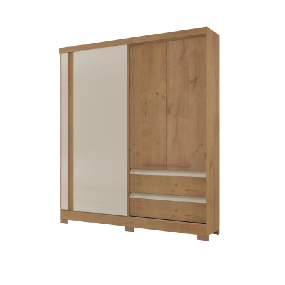 Guarda Roupa 3 Portas Atualle Condor 3115R-514 com 2 Gavetas Nature/Bege SE