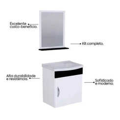 Conjunto de Banheiro com Cuba Rorato Siena 578215 Preto