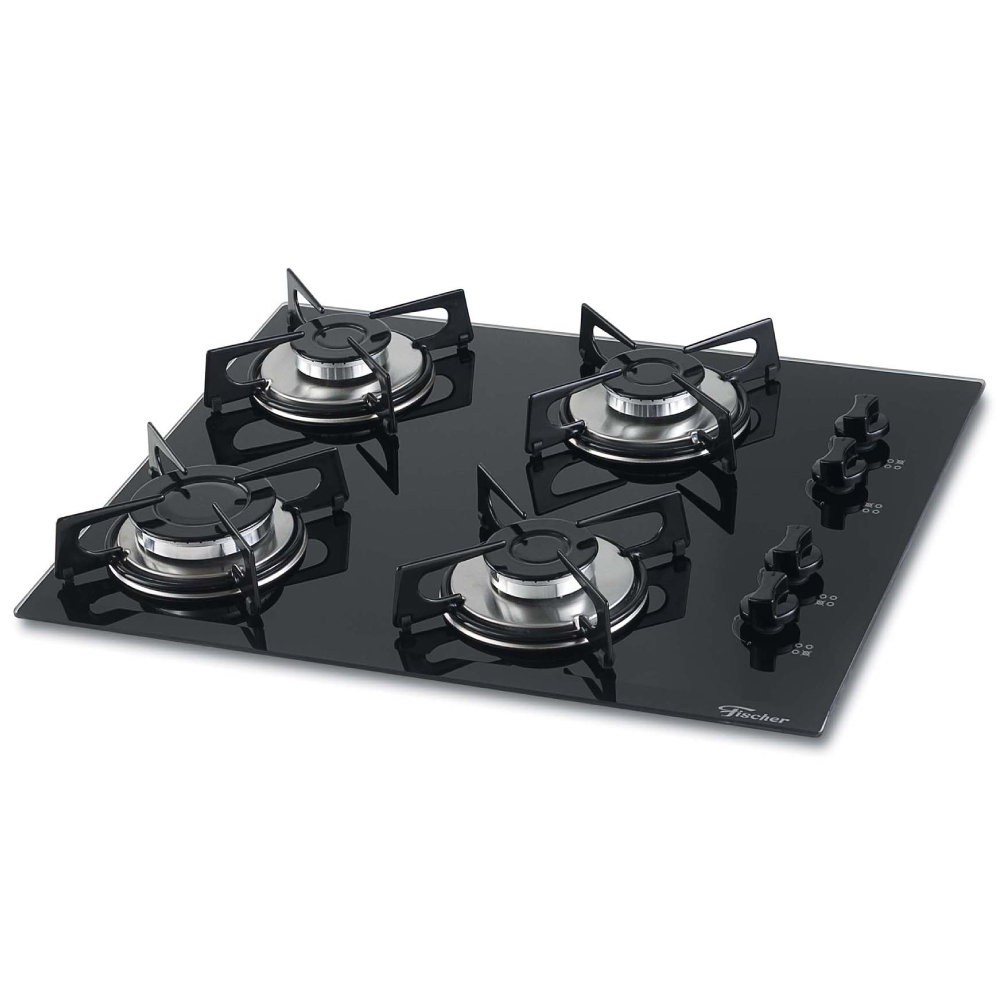 Cooktop 4 Bocas Fischer 15195713 a Gás Bivolt Preto