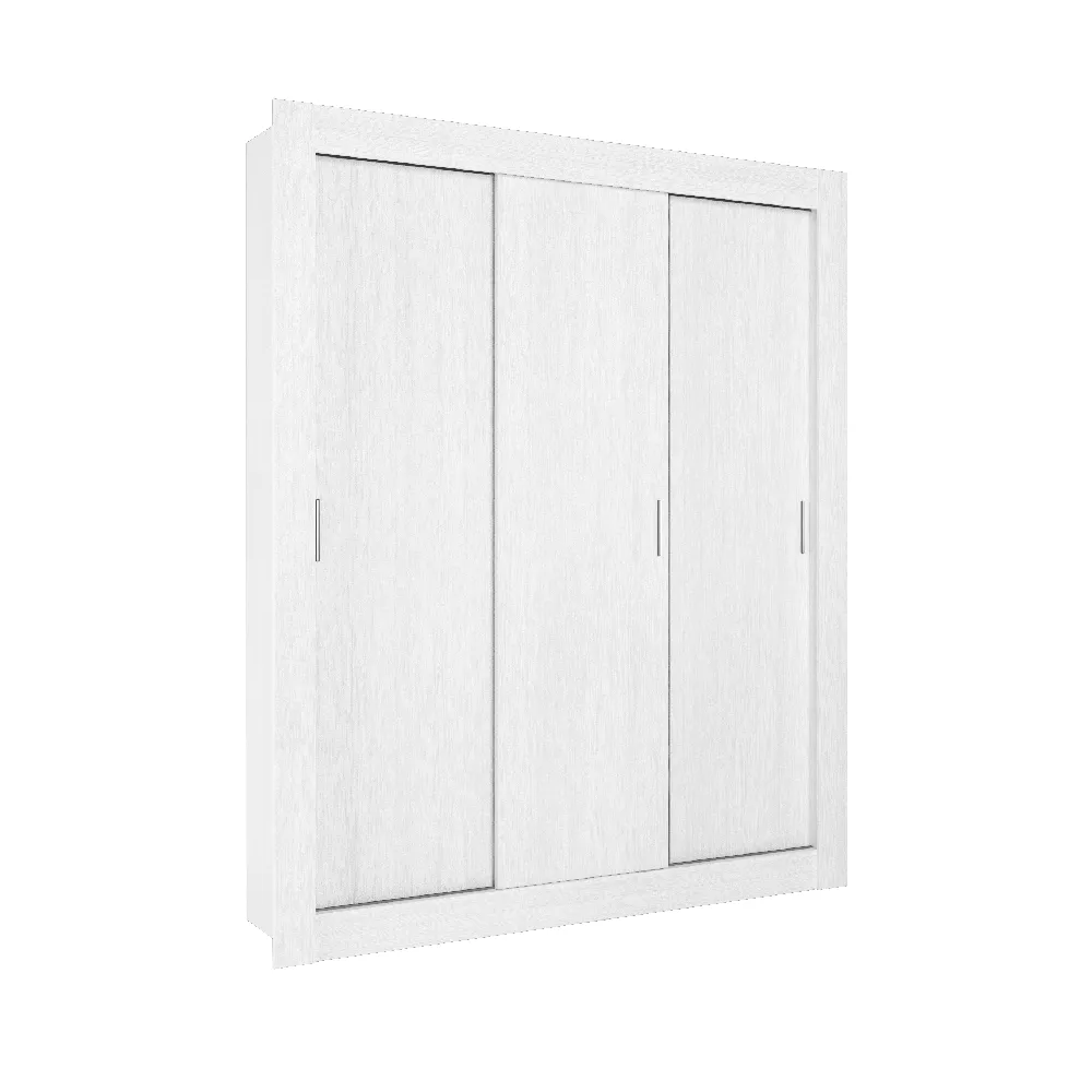 Guarda Roupa 3 Portas de Correr THB  Agratto 5558 2 Gavetas Branco SE