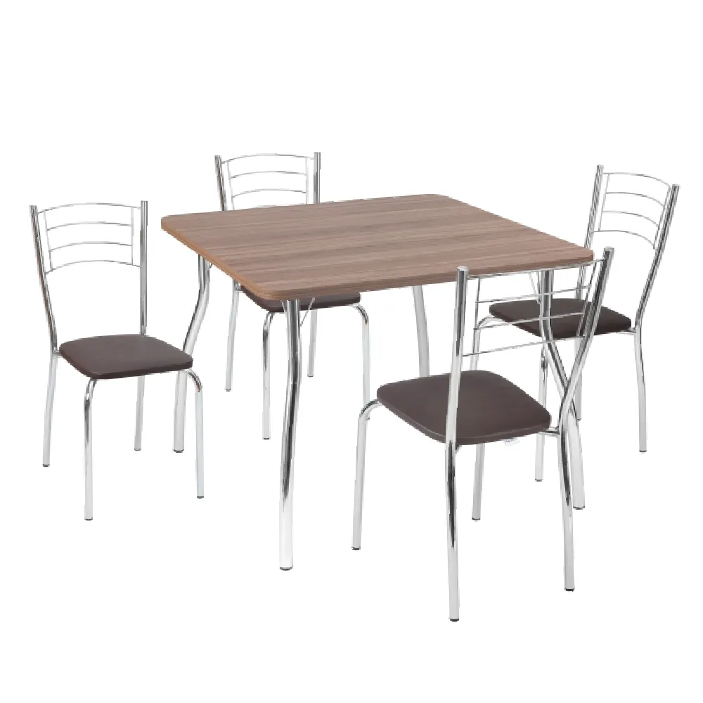 Conjunto Mesa com 4 Cadeiras Filmoveis 110/176 Cromada SE