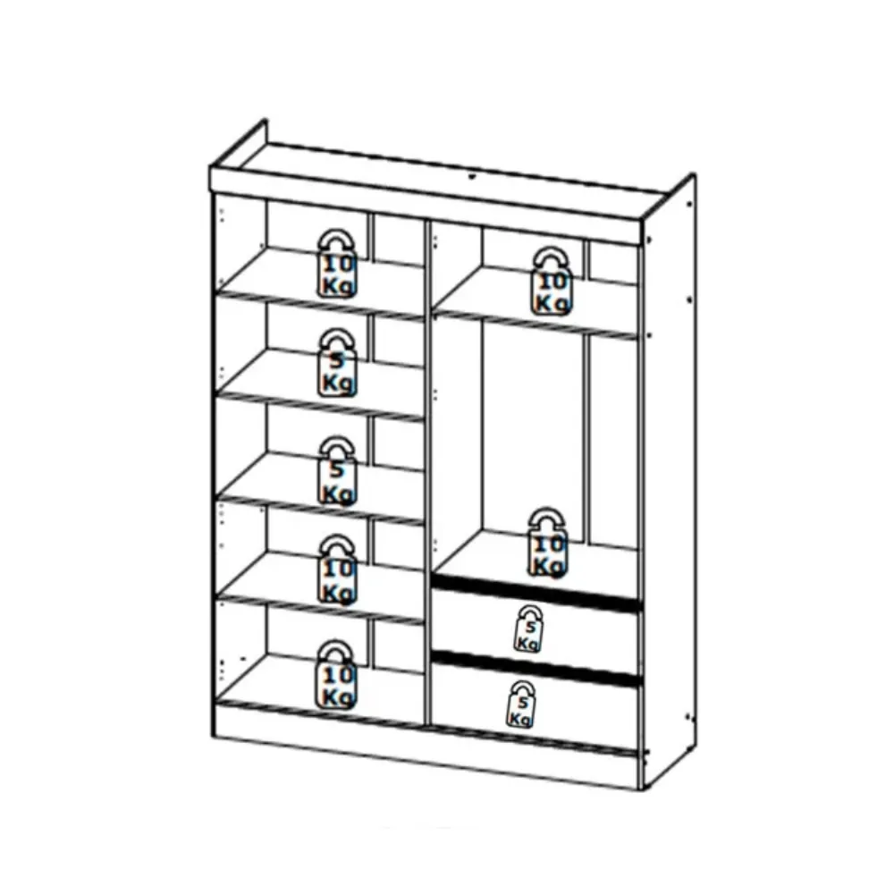 Guarda Roupa 4 Portas Thb Millenium 5650 com Espelho e 2 Gavetas Bianco