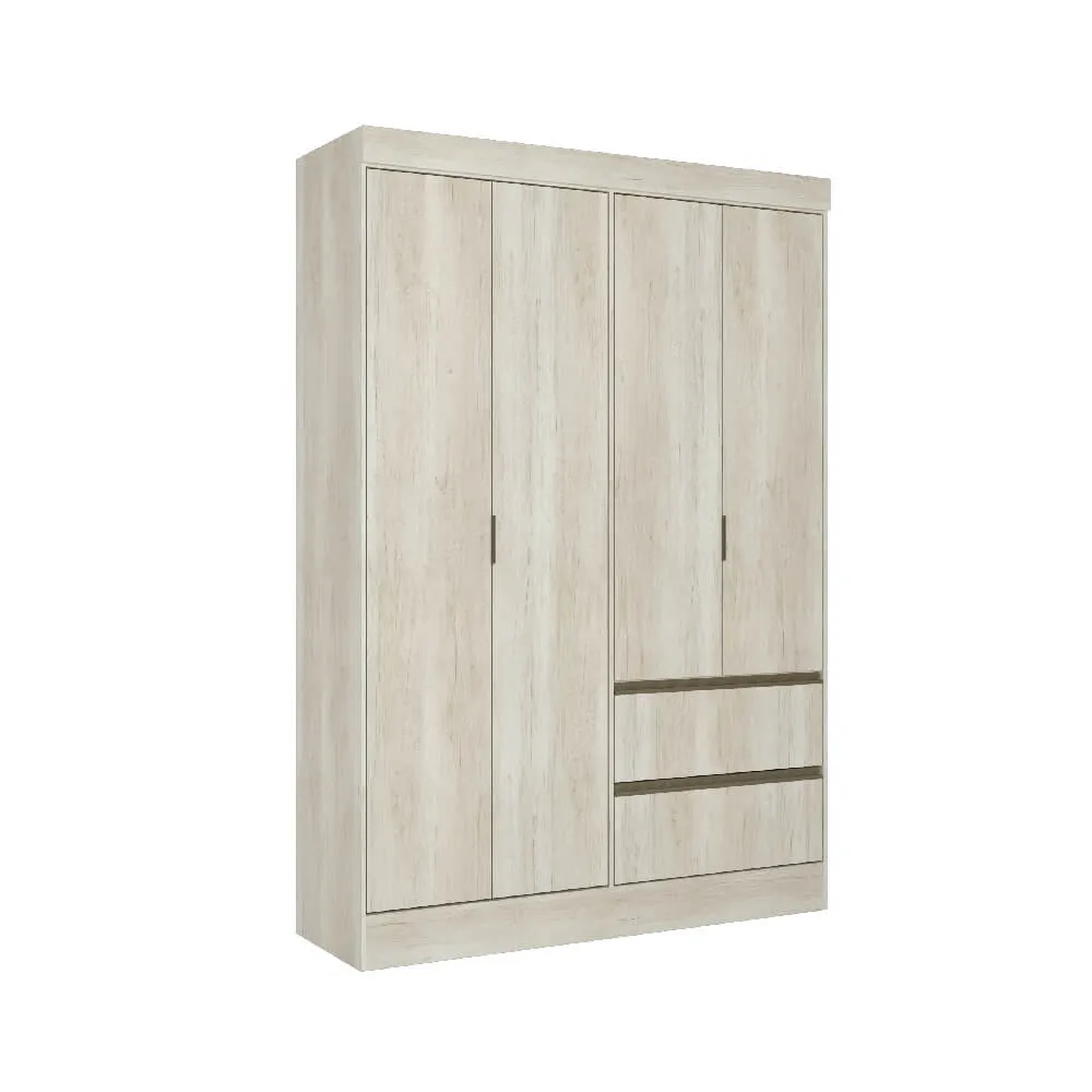 Guarda Roupa 4 Portas Thb Millenium 5642 com 2 Gavetas Bianco SE