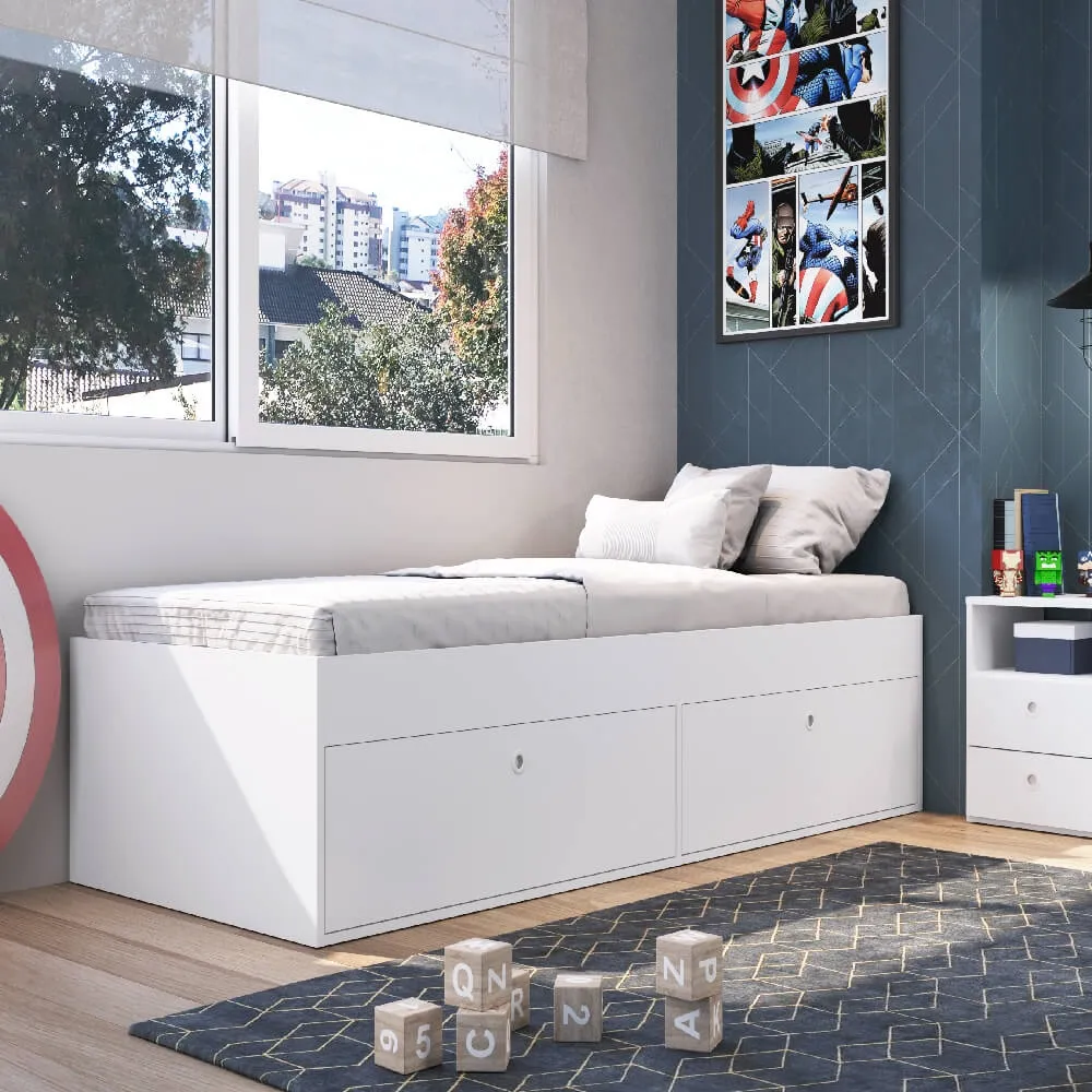 Cama Solteiro Art In Móveis Tokio CM800 BR Branco SE