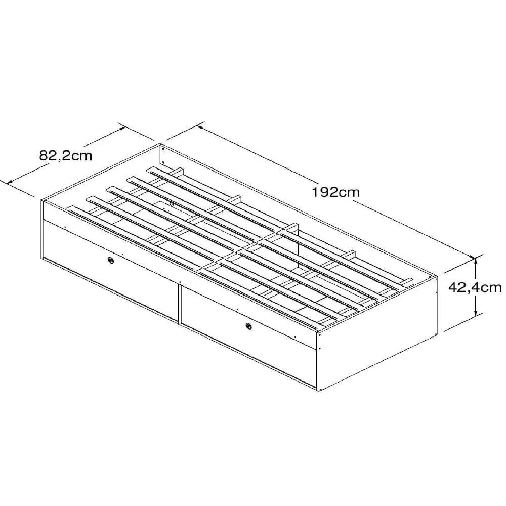 Cama Solteiro Art In Móveis Tokio CM800 BR Branco SE