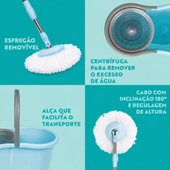 Esfregão Mop Pocket 8L Limpeza Prática Mor 8294 Verde