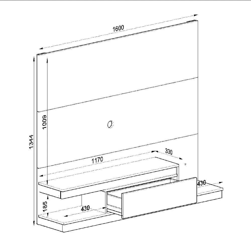 Painel para TV até 50" Quiditá Home KD1601 Branco SE