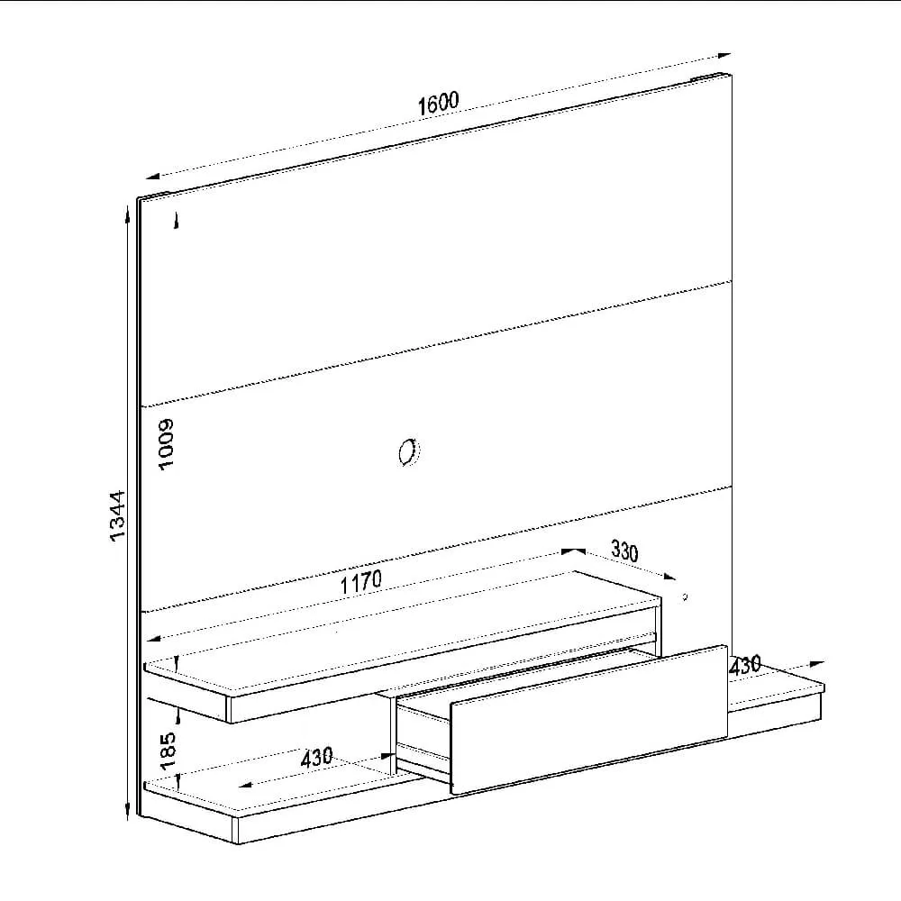 Painel para TV até 50" Quiditá Home KD1601 Preto SE