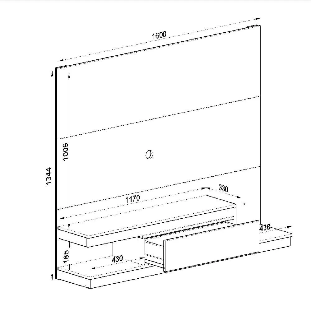 Painel para TV até 50" Quiditá Home KD1601 Grafite SE