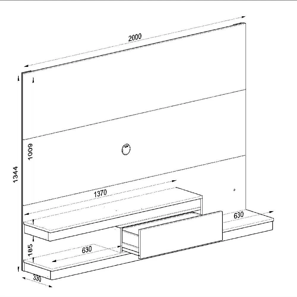 Painel para TV até 60" Quiditá Home KD2000 Branco SE