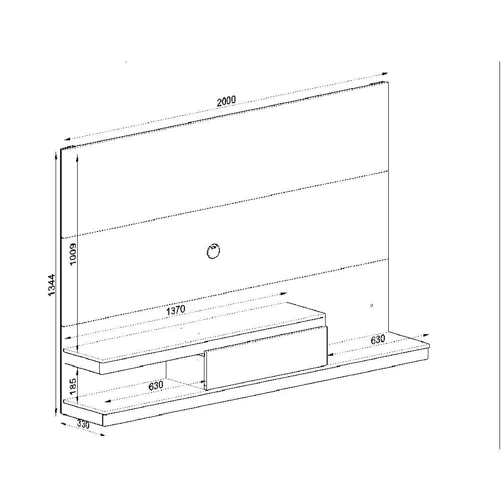 Painel para TV até 60" Quiditá Home KD2000 Preto SE