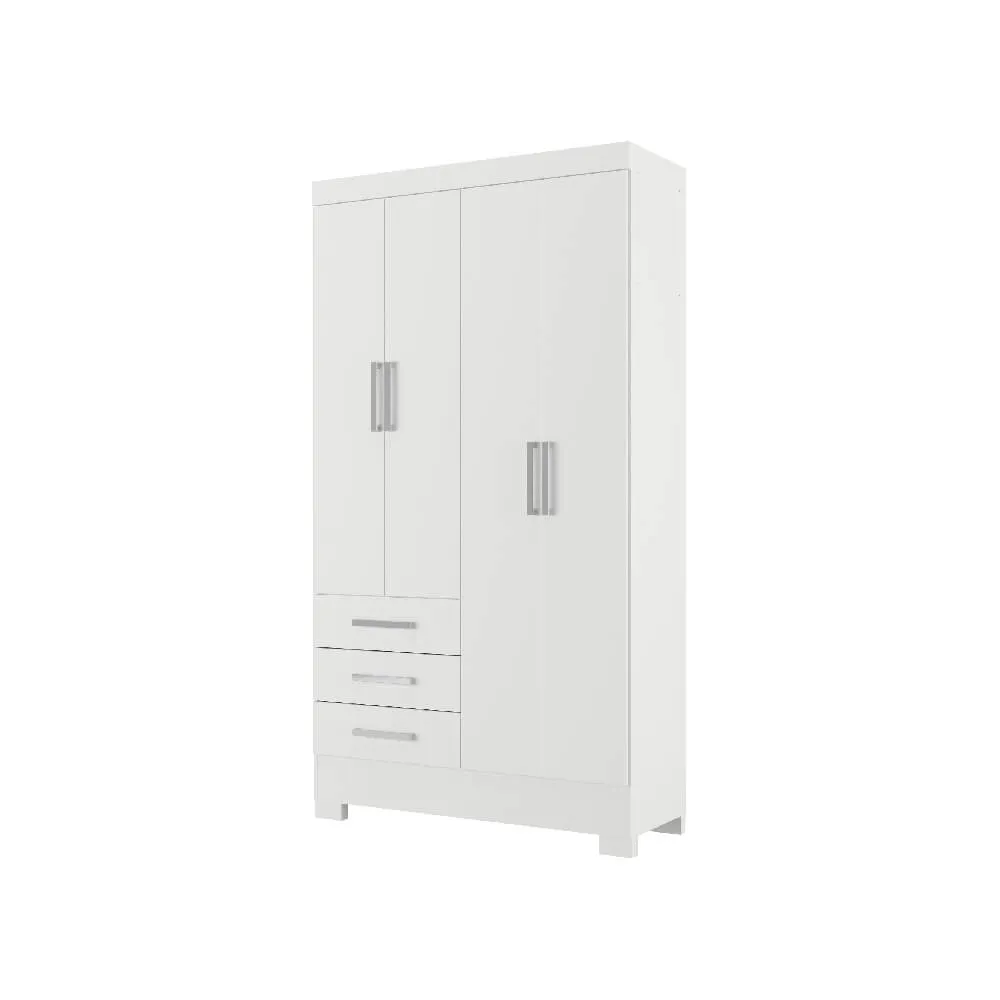 Guarda Roupa 4 Portas Rodial Paraty 11GR4371 3 Gavetas Branco SE