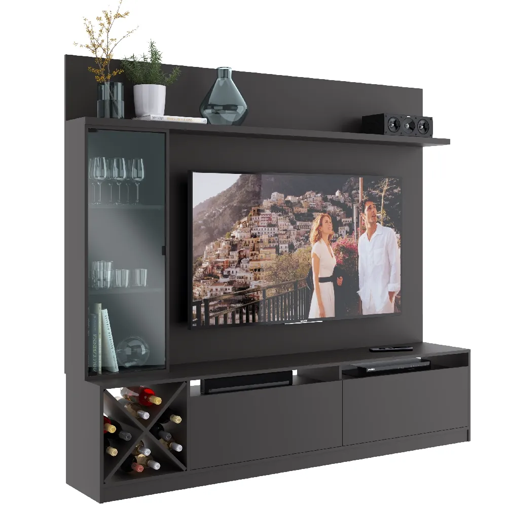 Rack para TV com Painel Quiditá Home 2020 GTX Grafite SE