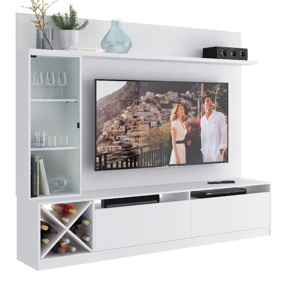 Rack para TV com Painel Quiditá Home 2021 BAC Branco SE