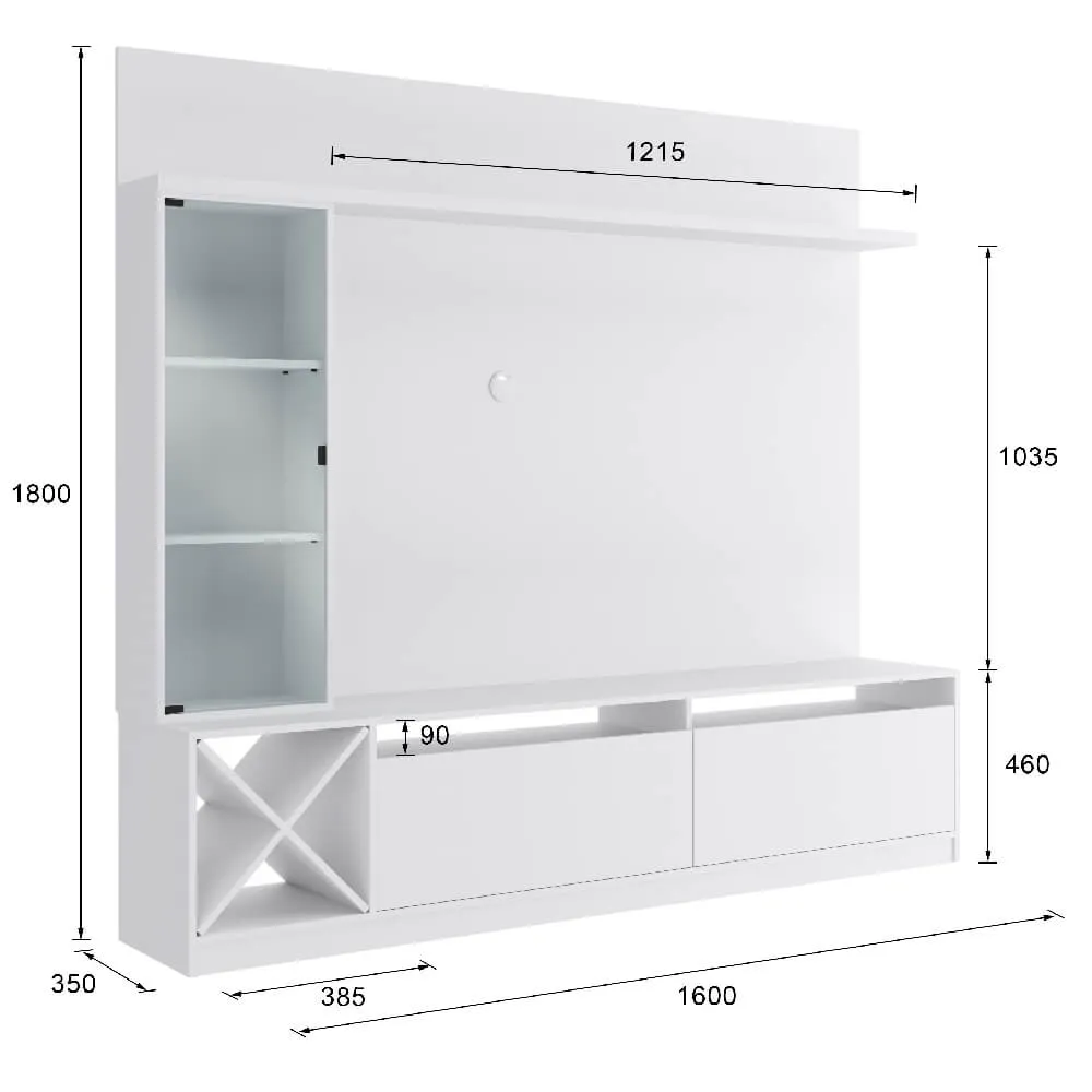 Rack para TV com Painel Quiditá Home 2021 BAC Branco SE