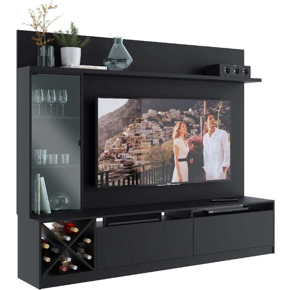 Rack para TV com Painel Quiditá Home 2020 PTX Preto SE