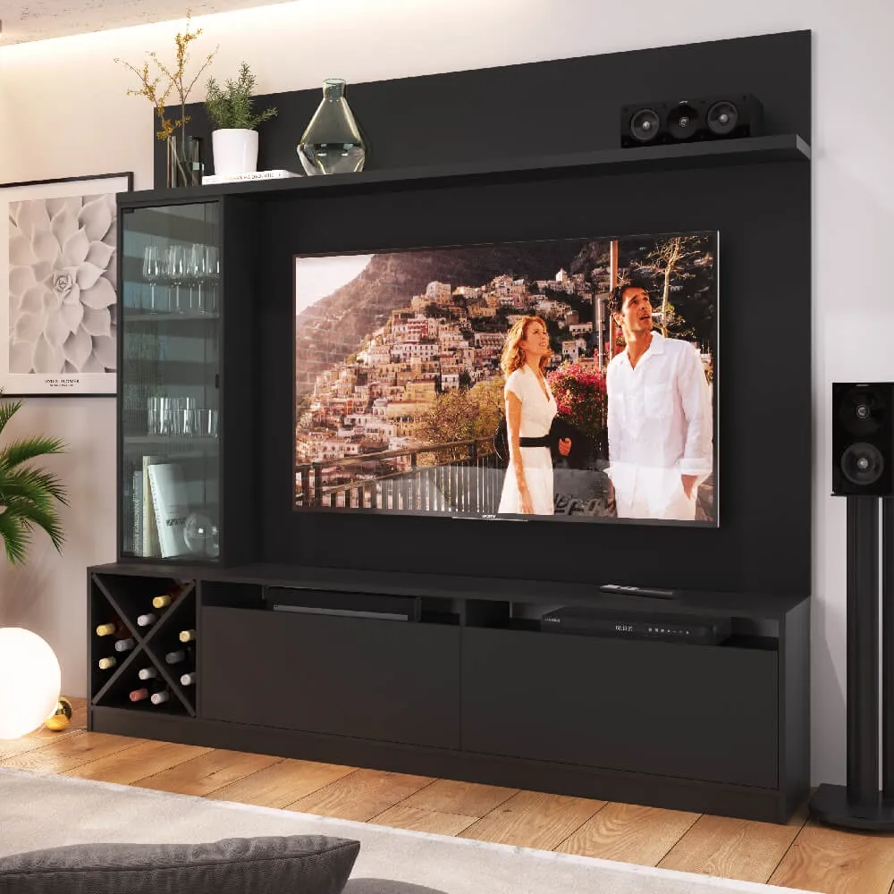 Rack para TV com Painel Quiditá Home 2020 PTX Preto SE