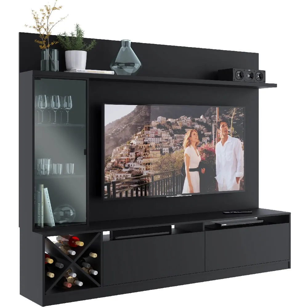 Rack para TV com Painel Quiditá Home 2021 PTX Preto SE