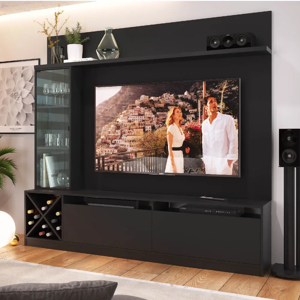 Rack para TV com Painel Quiditá Home 2021 PTX Preto SE