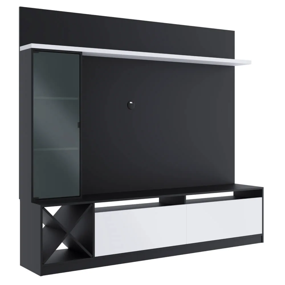 Rack para TV com Painel Quiditá Home 2021 PTX/BAC Preto/Branco SE