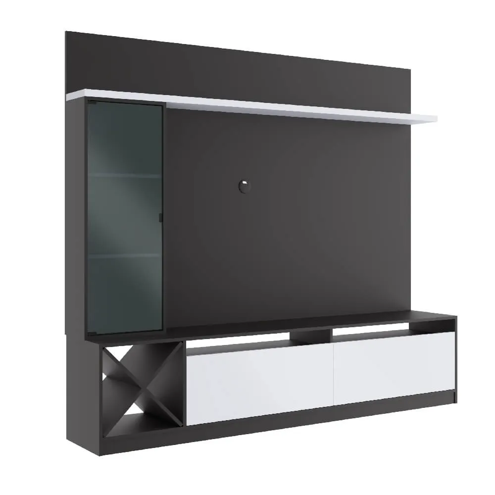 Rack para TV com Painel Quiditá Home 2021 GTX/BAC Grafite/Branco SE