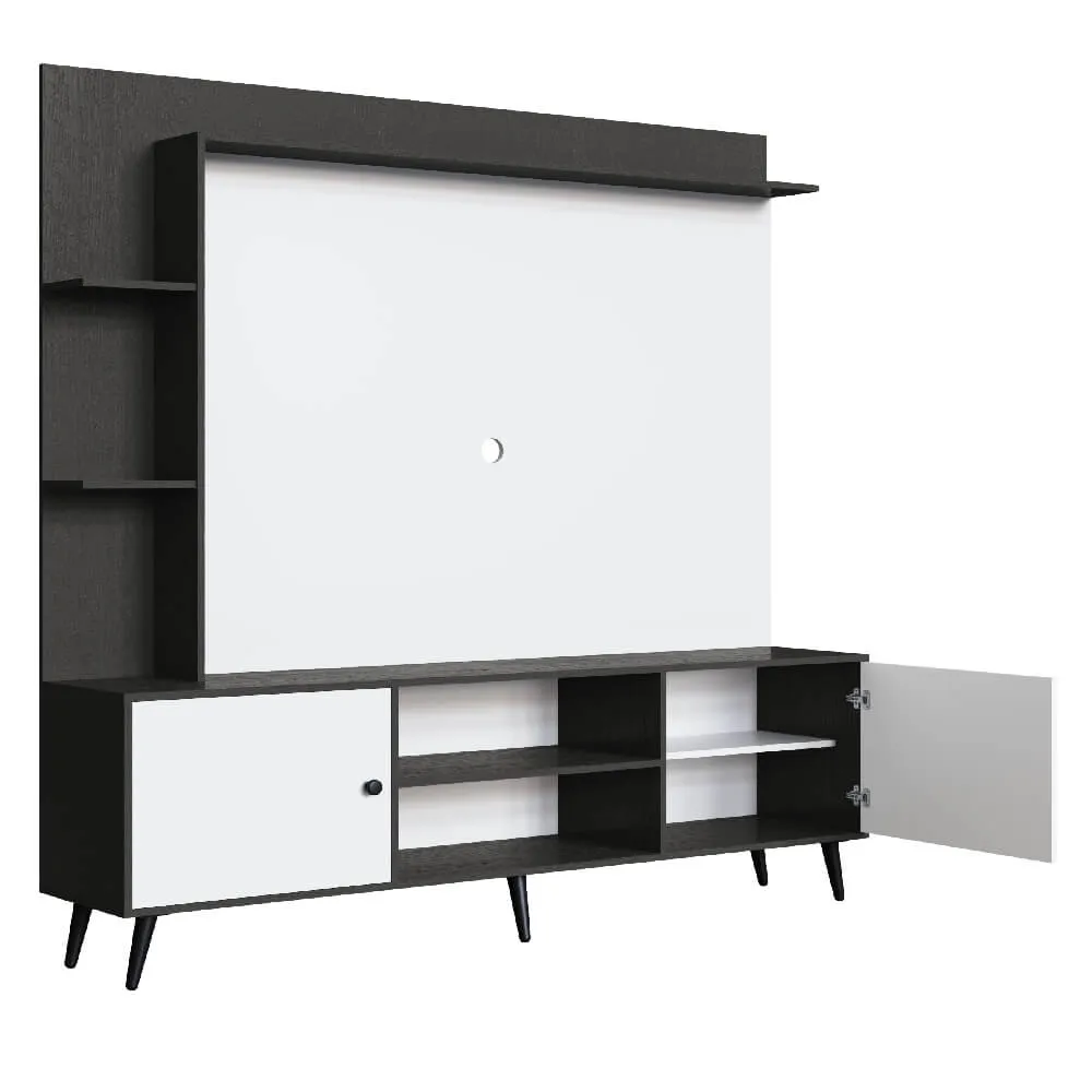 Rack para TV com Painel Quiditá Home 2040 BTX/GTX Branco/Grafite SE