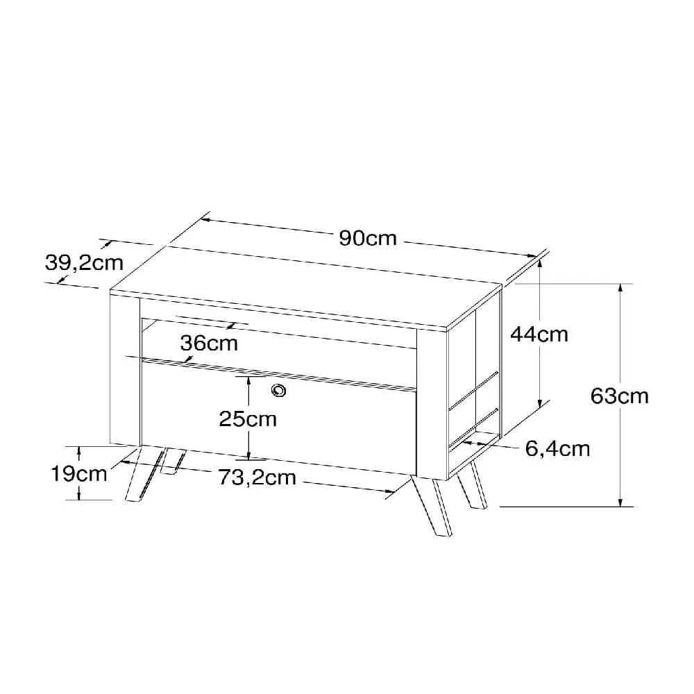 Rack para TV até 36" Art in Móveis Toronto RA900 BR Branco SE