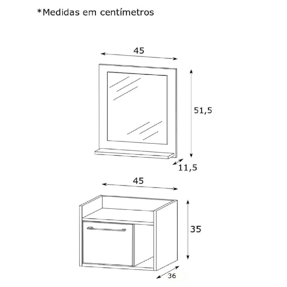 Kit para Banheiro Estilare COM22 11100220203 Preto/Madeirado SE