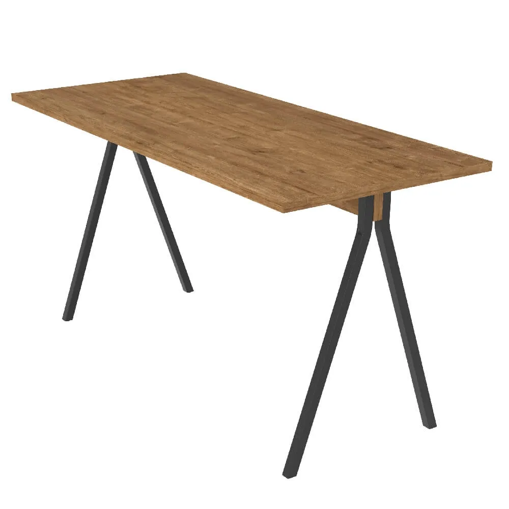 Mesa de Jantar Artesano Steel Quadra 27891 Vermont/Preta SE