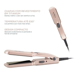 Kit Secador 1.200W e Chapinha até 230ºC Britânia Travel Rose Gold Bivolt