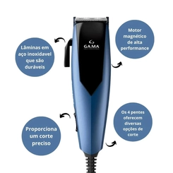 Máquina de Cortar Cabelo Gama GM-Master 831 Azul e Preto