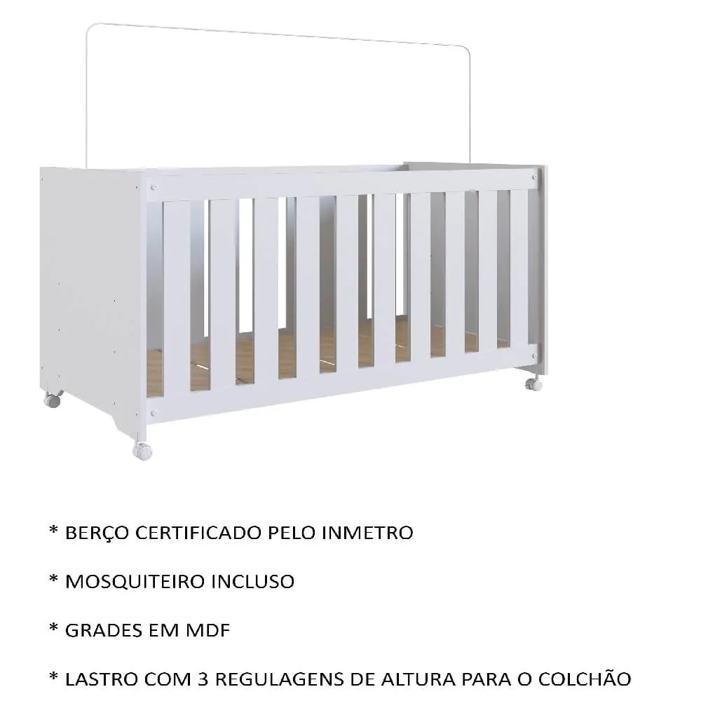 Berço Completa Móveis Aconchego LA002BCBC Branco SE