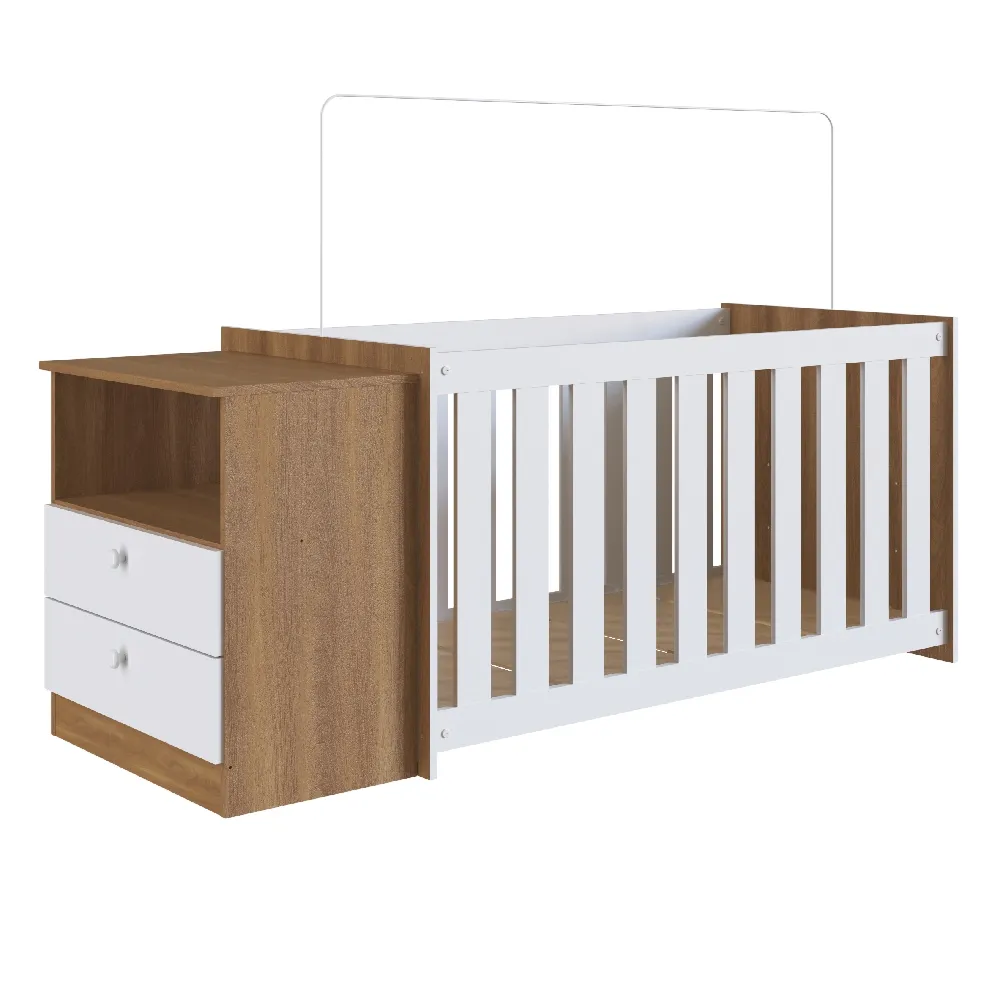 Conjunto para quarto de bebê Completa Móveis Aconchego LA006NMBC Nogal/Branco SE