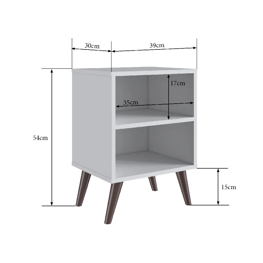 Mesa de Cabeceira Completa Móveis CBUTL01BCBC Branca SE