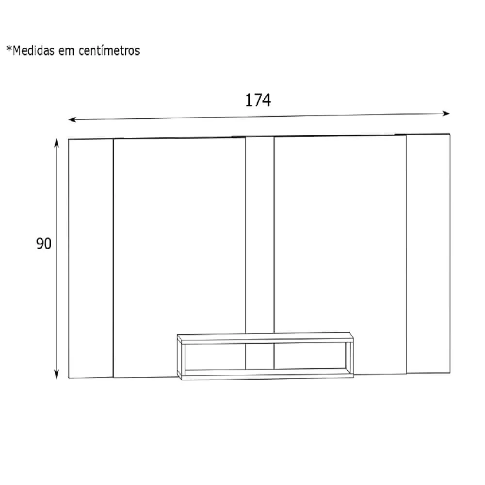 Painel para TV até 50" Estilare PA02 10700020403 Off/Madeirado SE