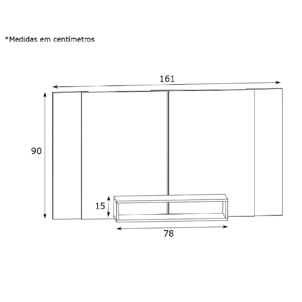 Painel para TV até 50" Estilare PA02 10700020403 Off/Madeirado SE