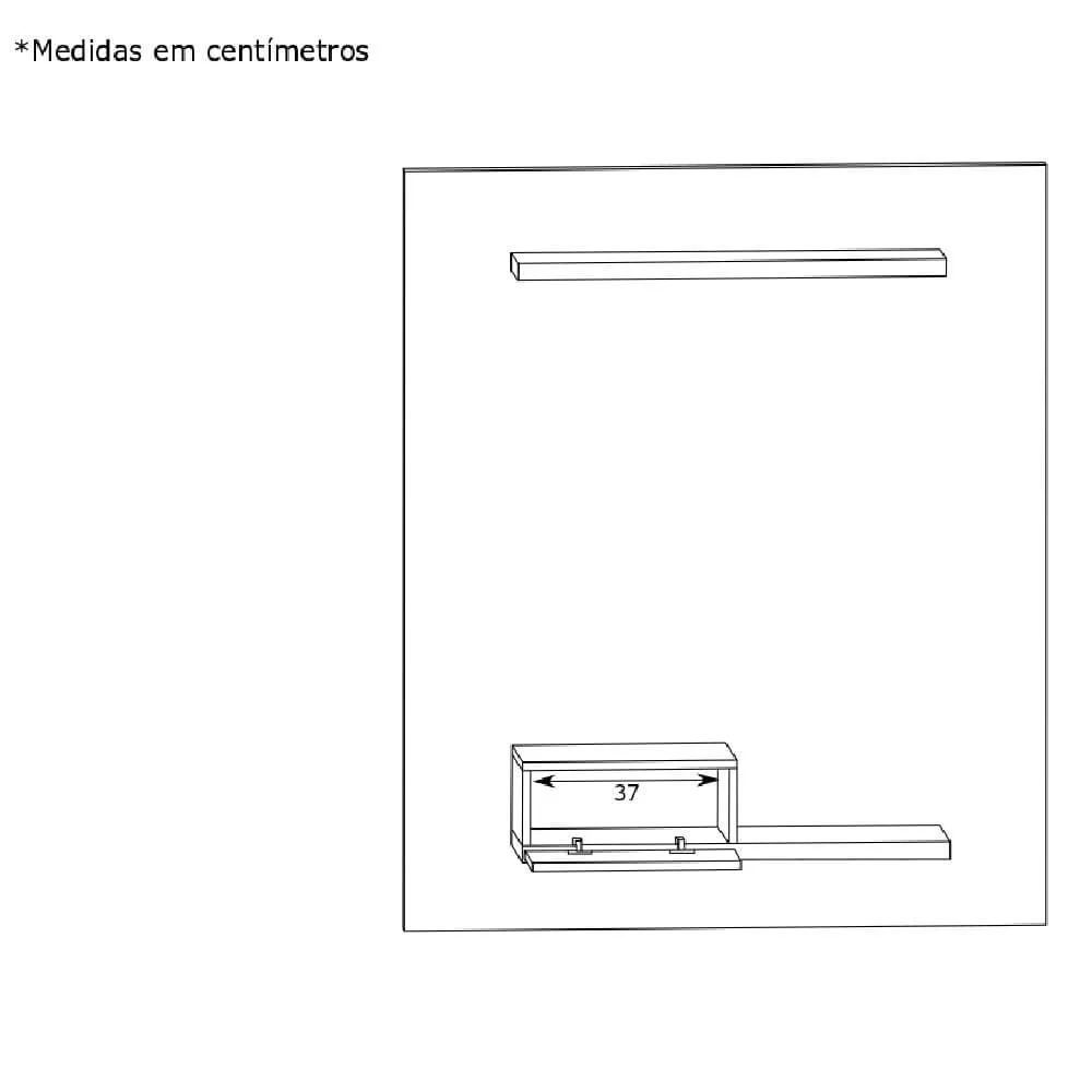 Painel para TV até 42" Estilare PA01 10700010203 Madeirado/Preto SE