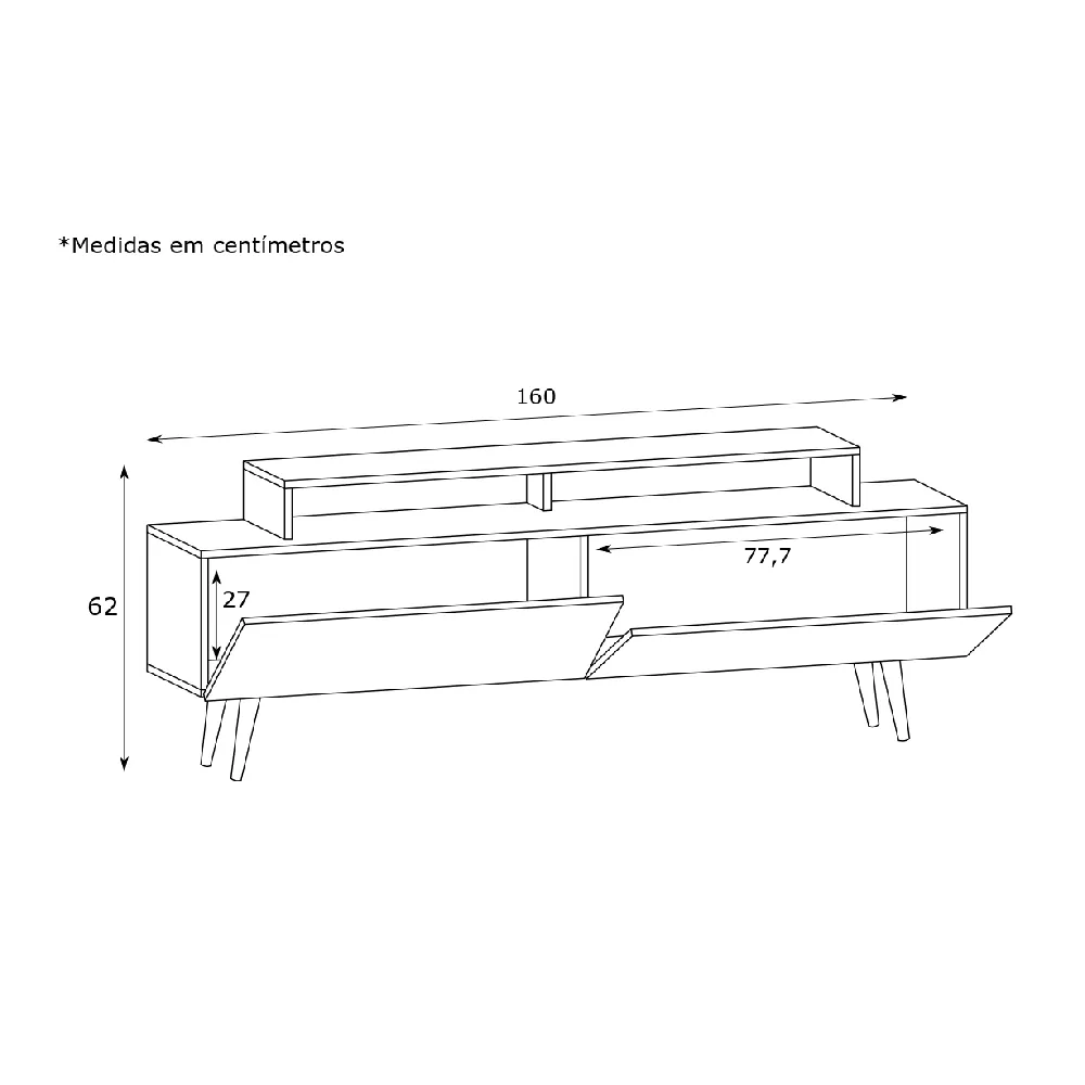 Rack para TV Estilare EST206 10202060104 Preto SE