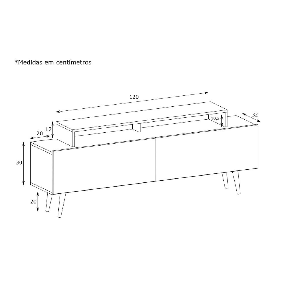 Rack para TV Estilare EST206 10202060203 Branco SE