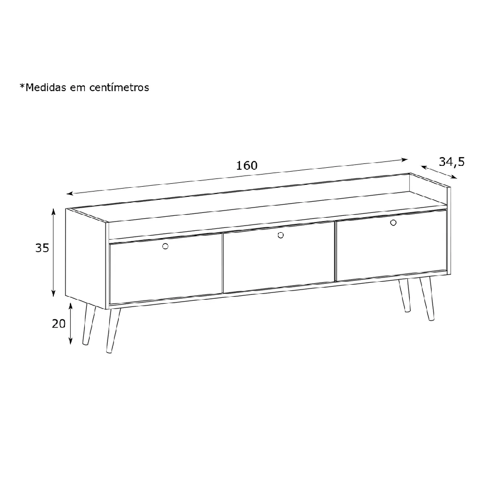 Rack para TV Estilare EST207 10202070100 Madeirado SE