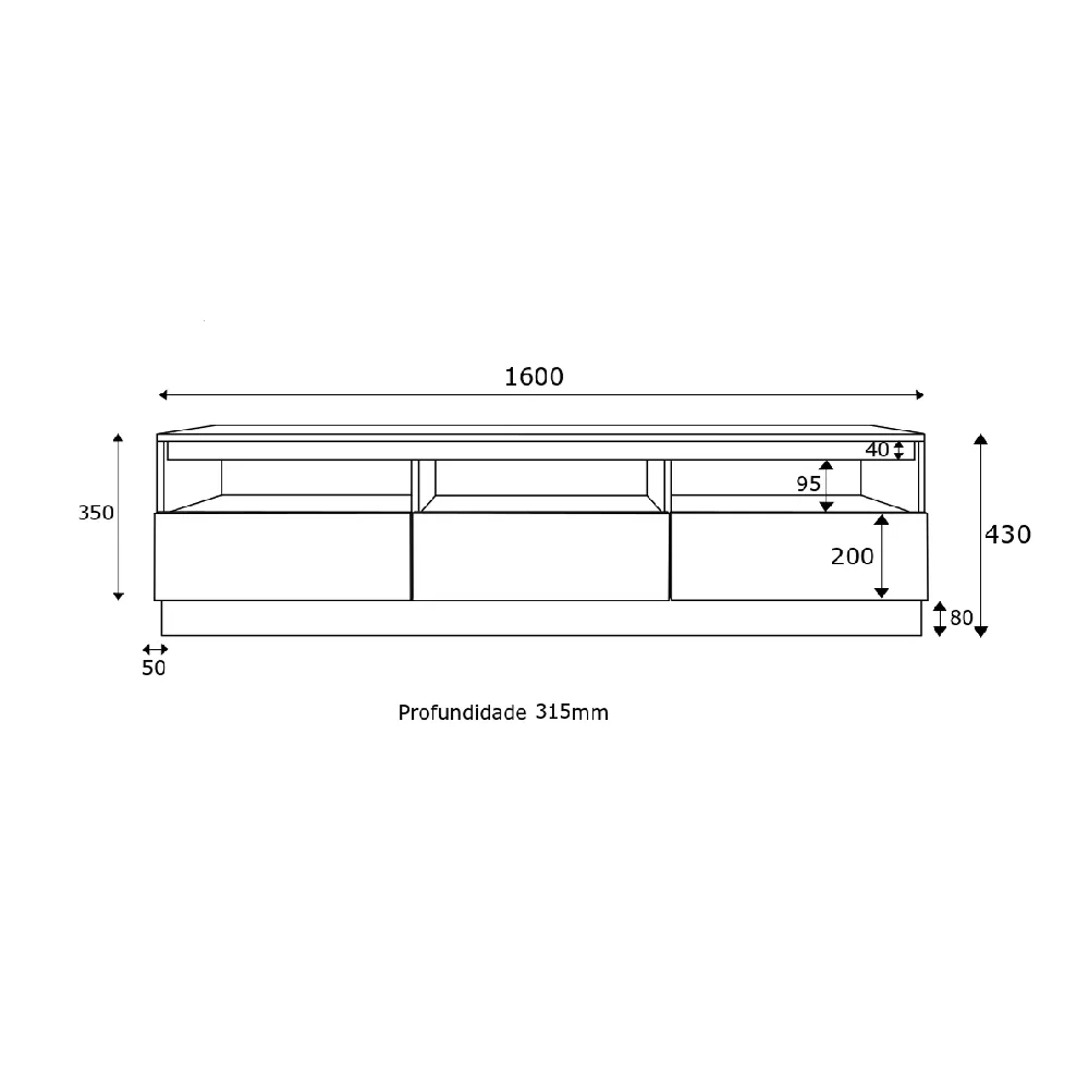 Rack para TV Estilare BR106 10401060103 Branco SE