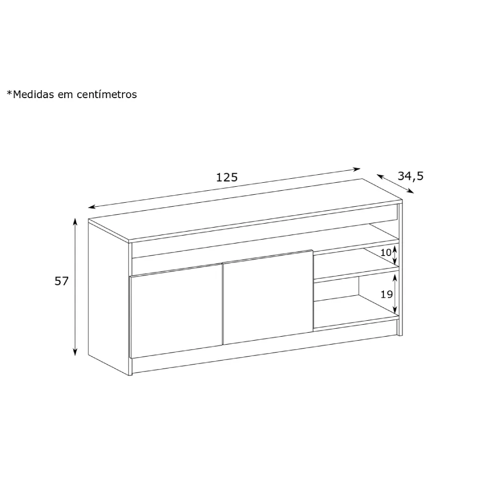 Rack para TV Estilare RA01 10800010203 Madeirado/Preto SE