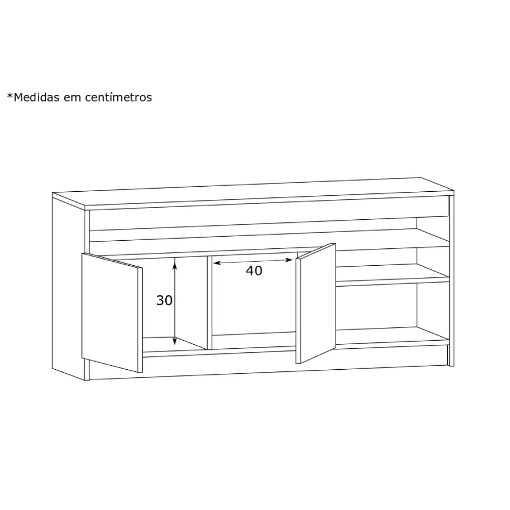 Rack para TV Estilare RA01 10800010203 Madeirado/Preto SE