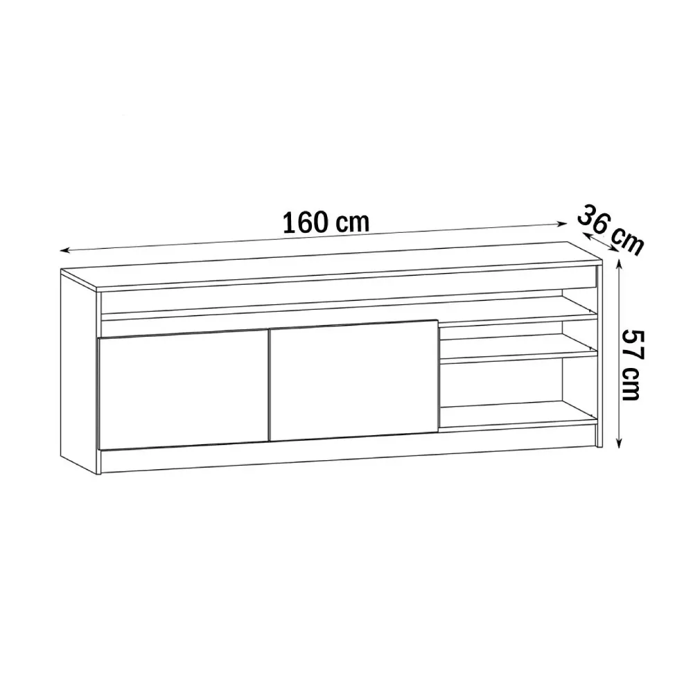 Rack para TV Estilare RA02 10800020203 Madeirado/Preto SE