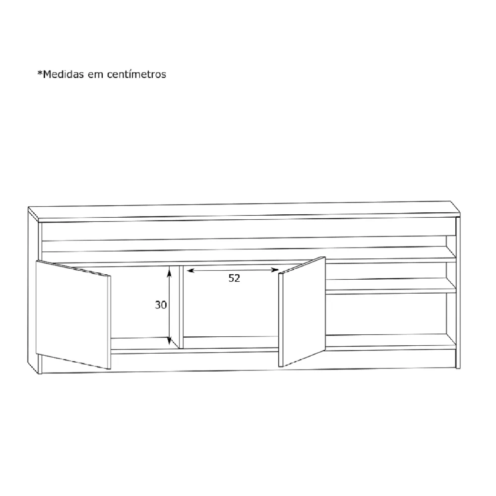 Rack para TV Estilare RA02 10800020403 Madeirado/Off SE