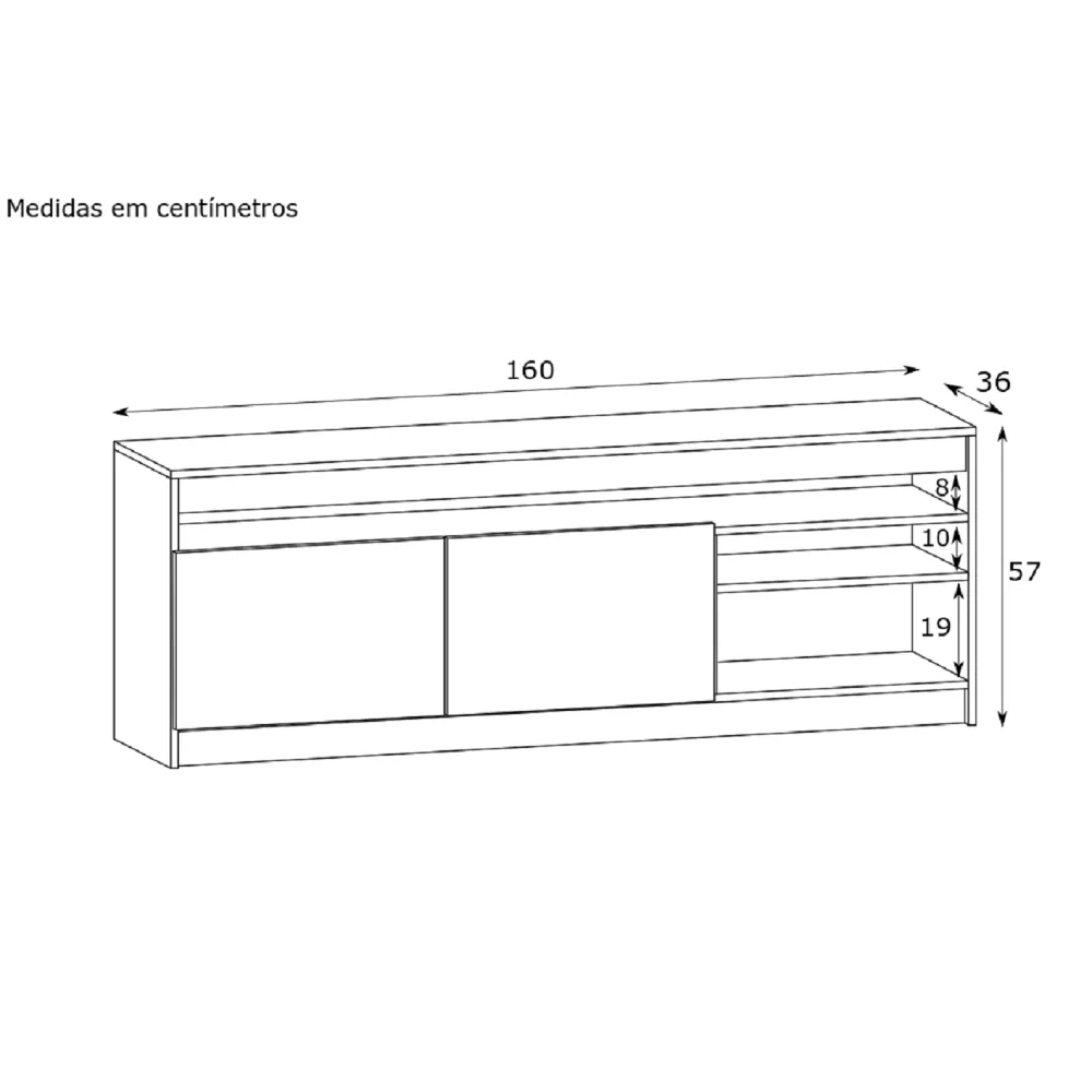 Rack para TV Estilare RA02 10800020403 Madeirado/Off SE