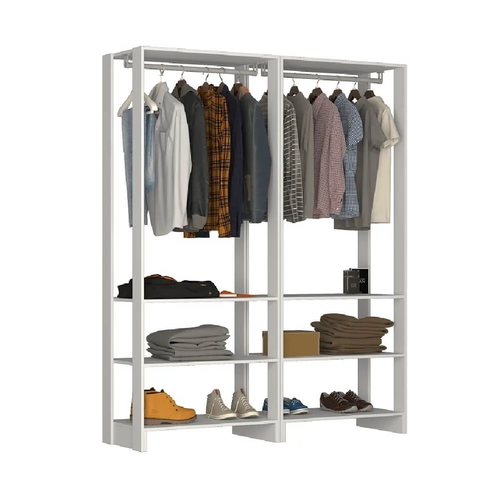 Guarda Roupa Nova Mobile EY101-101.038 Closet Aberto Branco SE