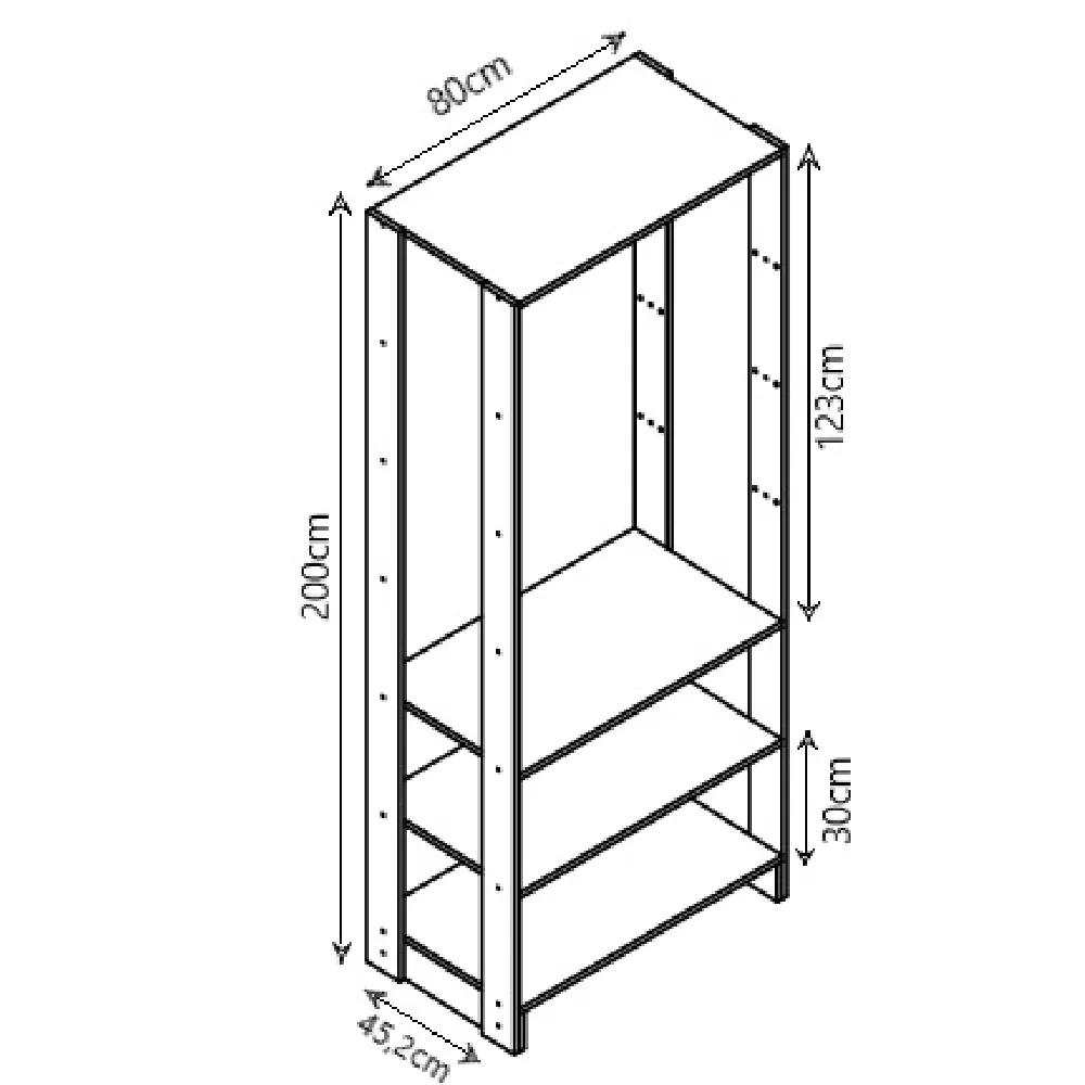 Guarda Roupa Nova Mobile EY101-101.057 Closet Aberto Montana SE