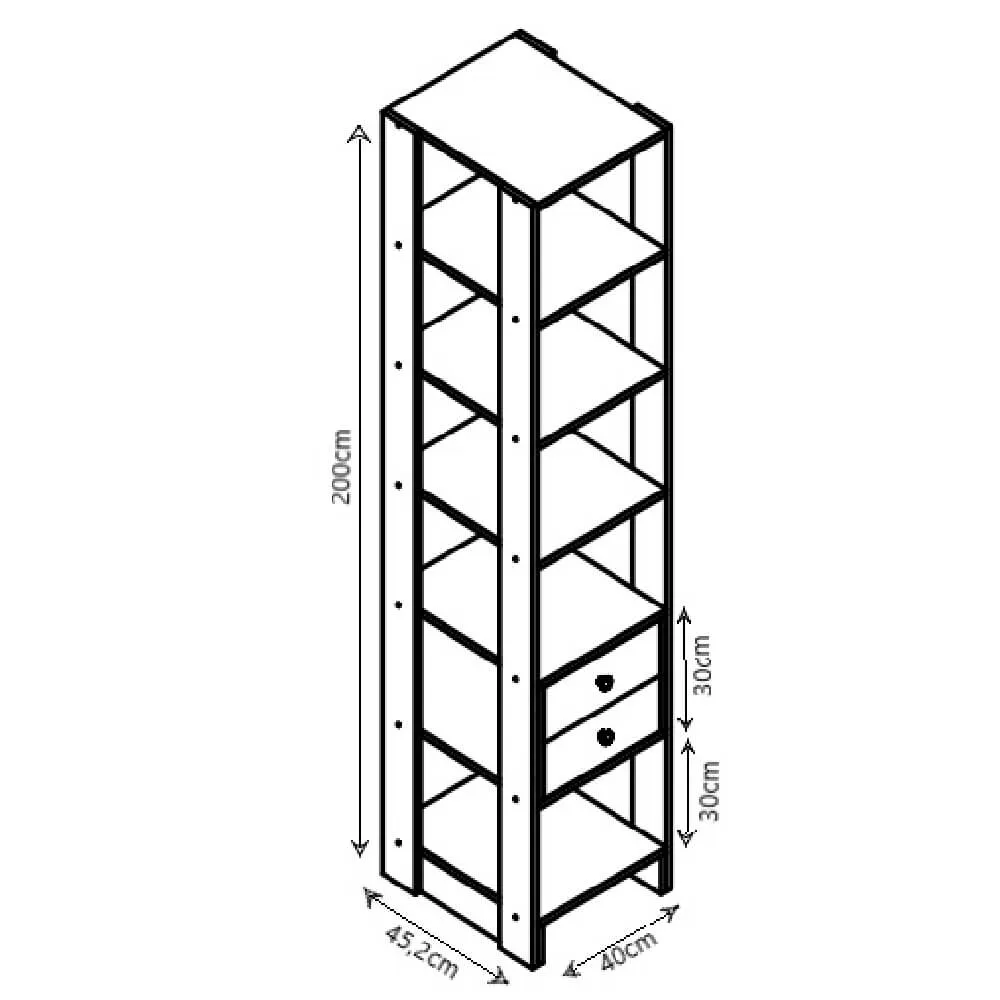 Guarda Roupa Nova Mobile EY101-106.038 Closet Aberto com 2 Gavetas Branco SE