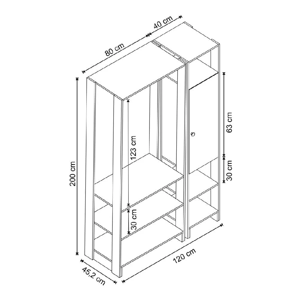 Guarda Roupa Nova Mobile EY101-107.057 Montana SE